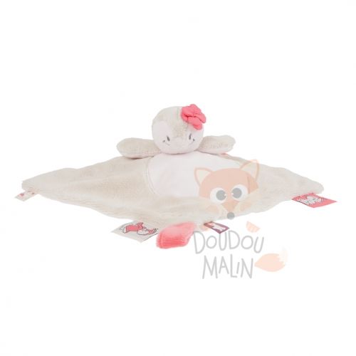  daisy et coco plat carré pingouin beige rose fleur 